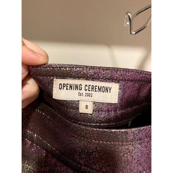 Opening Ceremony Metallic Purple Skirt sz 0 - Picture 7 of 7